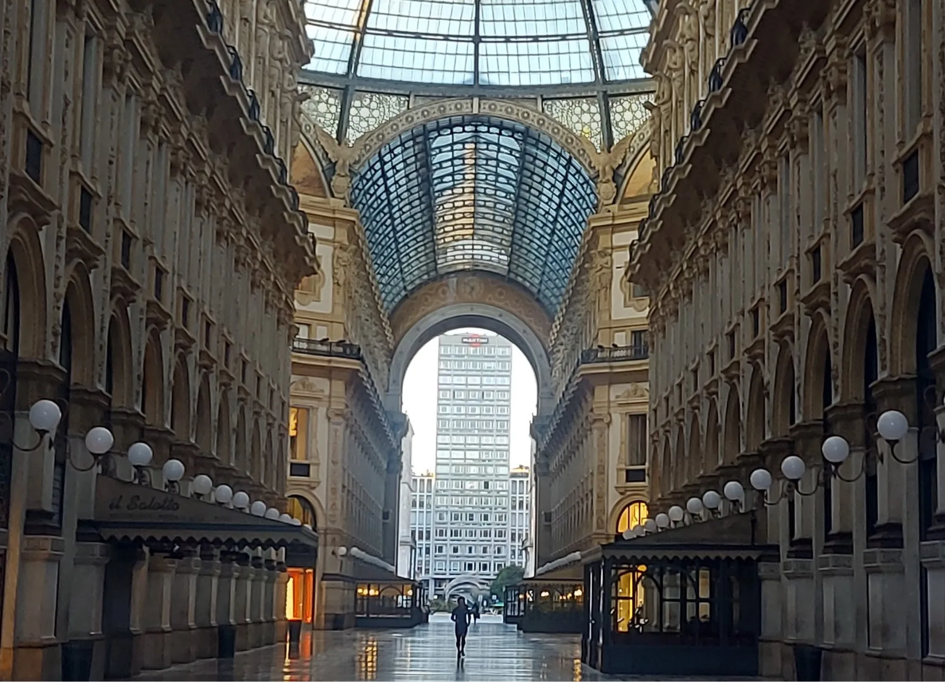 Inside the Galleria Vittorio Emanuele II in Milan